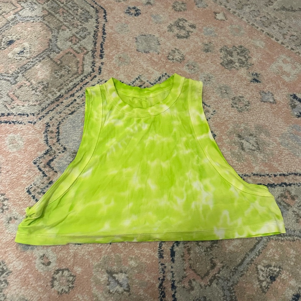 Lululemon Bright Lime Green Tie-Dye Tank Top